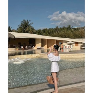 𝗕𝗼𝗻𝗴 𝗗𝗿𝗲𝘀𝘀- |LY LINEN|  Đầm Linen trễ vai bèo
