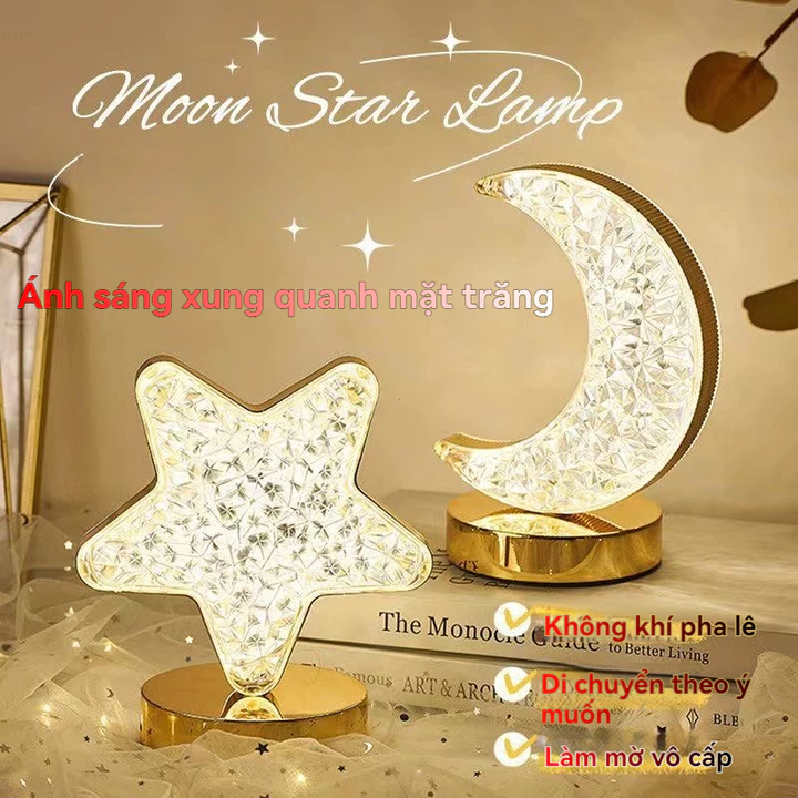 Đèn bàn pha lê gia đình cao cấp, đèn ngủ cạnh giường ngủ, đèn ngủ phòng ngủ chính, đèn ngủ lãng mạn, đèn tạo không khí c