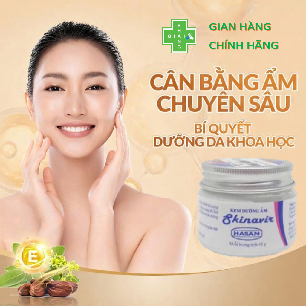 Kem dưỡng ẩm Skinavir giúp cân bằng độ ẩm cho da, ngăn ngừa và làm chậm quá trình lão hóa da (Lọ 45g)