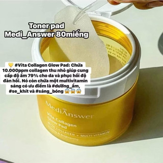 [MediAnswer] Toner Pad Dưỡng Sáng Căng Bóng Da MediAnswer Vita Collagen Glow Pad | Hộp 80 Miếng/140ml