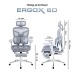 [MỚI - VOUCHER 200K] Ghế Công Thái Học Ergonomic DERGO ErgoX Full Lưới Chân Nhôm, Tay vịn Đa Chiều, Ngả 140° — ảnh 8