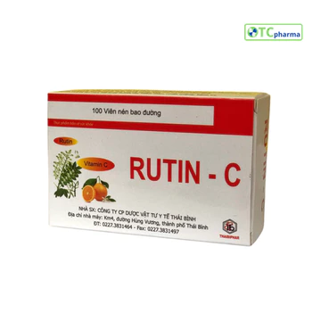 Viên uống Rutin C TB giúp làm bền thành mạch máu, tăng sức đề kháng (Hộp 100 viên)