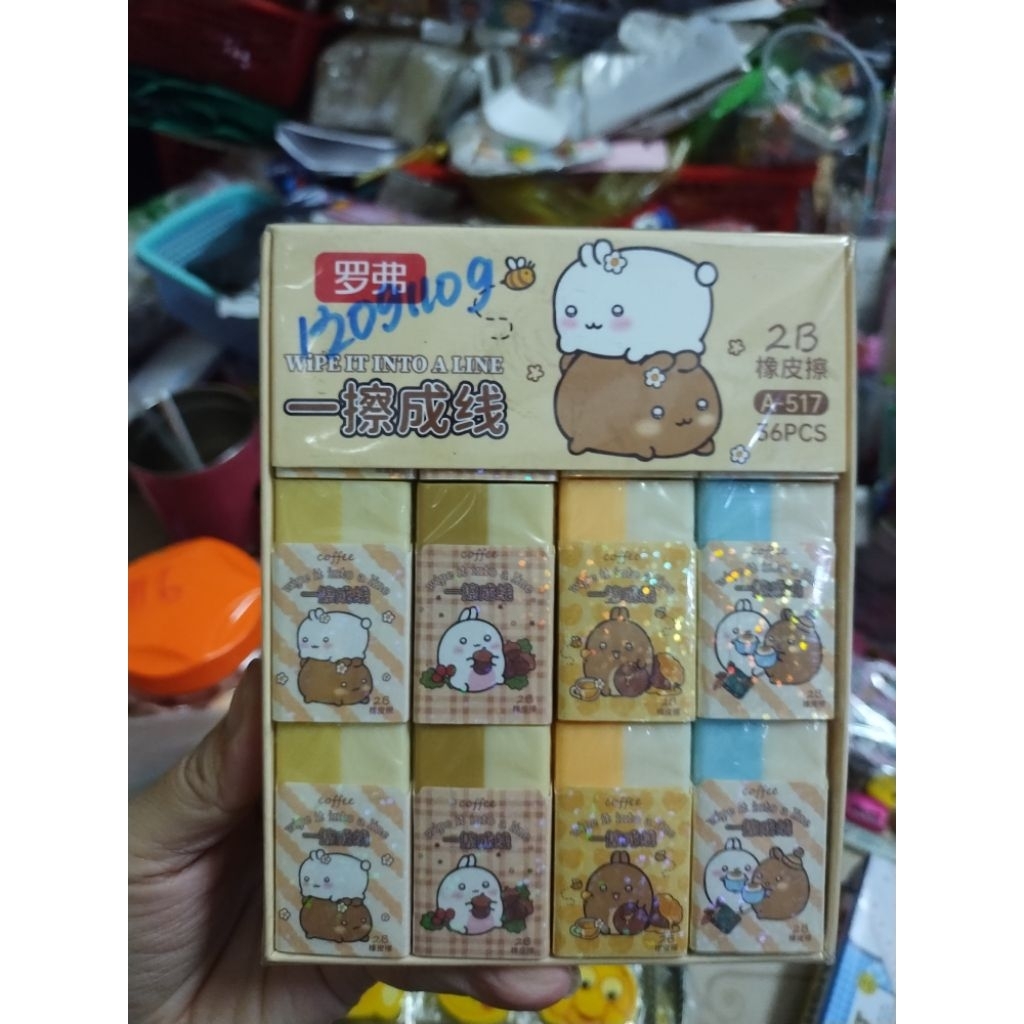 Gôm tẩy chì A525/A517 hình capypara/molang (2 viên)