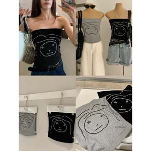 WGWE | Áo quây croptop thêu hình dễ thương, 2 màu siêu xinh – W9149#