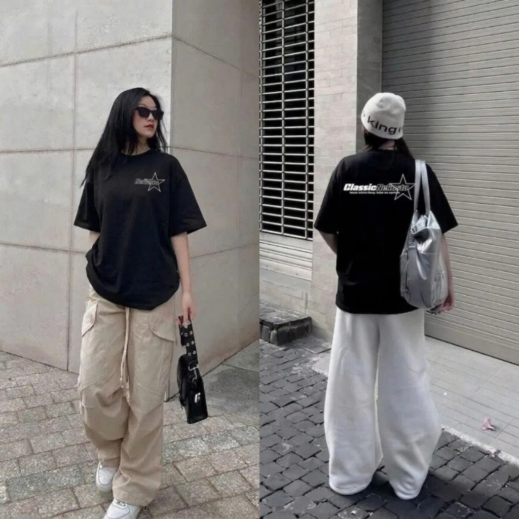 BOOM Áo thun nữ kiểu hàn quốc form rộng tay lỡ cổ tròn cotton mát - hè hot trend in cách dễ thương- Local brand #09
