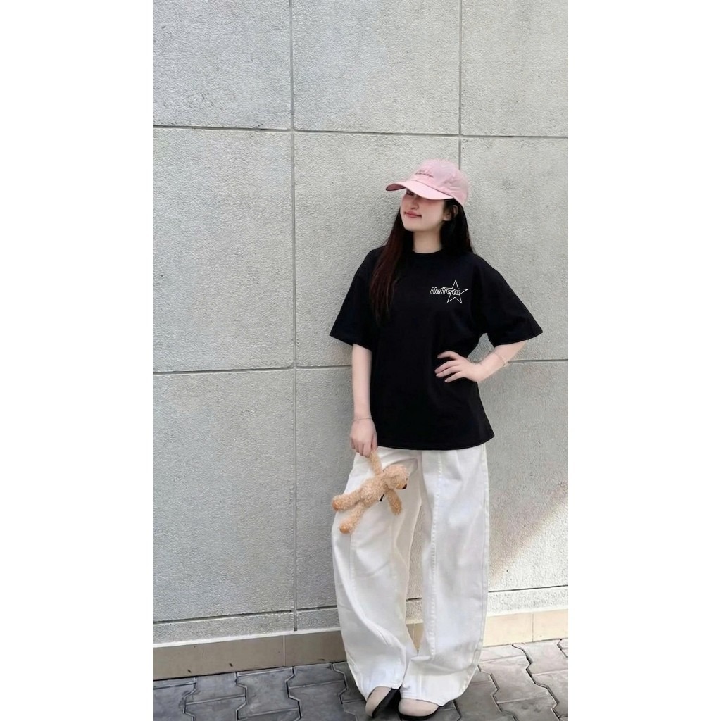 BOOM Áo thun nữ kiểu hàn quốc form rộng tay lỡ cổ tròn cotton mát - hè hot trend in cách dễ thương- Local brand #09