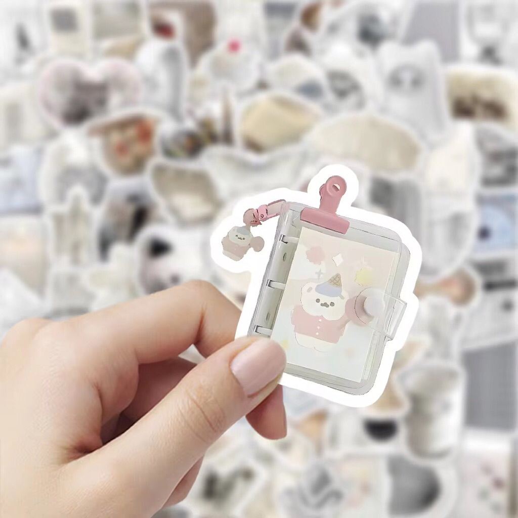 100 Hình Dán Sticker Graffiti Màu trắng Cute Chống Thấm Nước Dễ Bóc Tách Trang Trí Mũ Bảo Hiểm, Điện Thoại, Laptop, Sổ