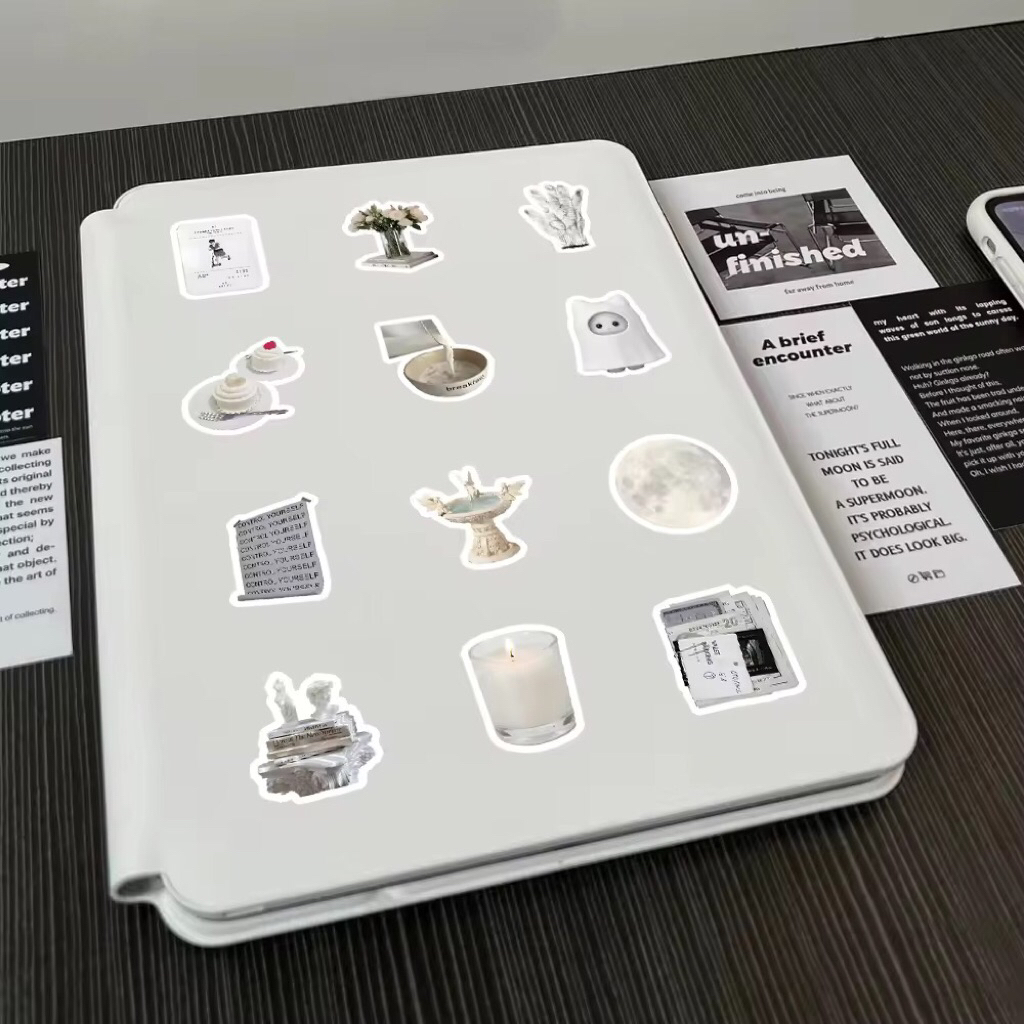 100 Hình Dán Sticker Graffiti Màu trắng Cute Chống Thấm Nước Dễ Bóc Tách Trang Trí Mũ Bảo Hiểm, Điện Thoại, Laptop, Sổ