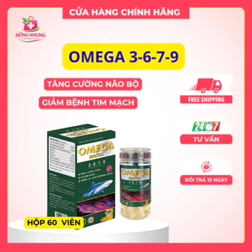 Dầu Cá Omega Macca 3 6 7 9, Omega 3 Tốt Cho Trí Não, Tăng Cường Thị Lực, Bảo Vệ Tim Mạch, Giảm Cholesterol - Hộp 60 Viên