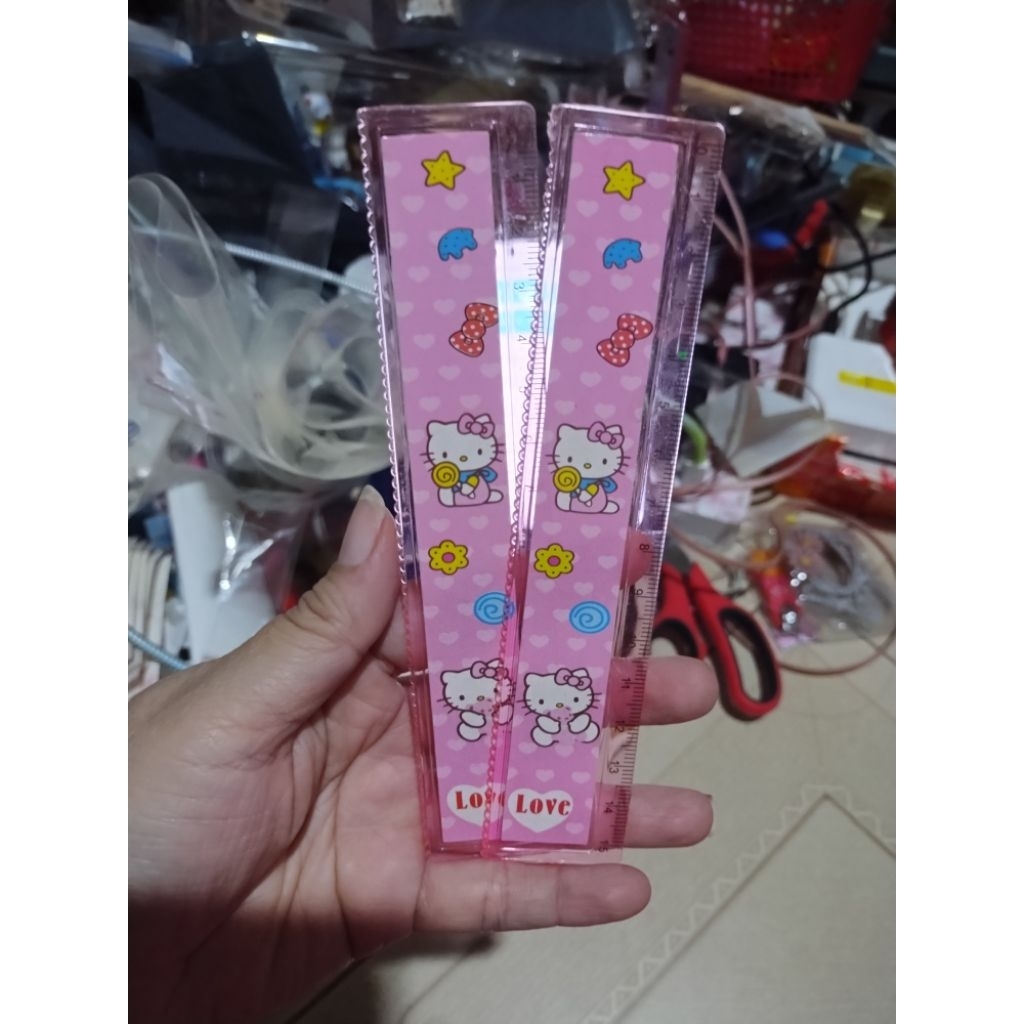 Combo 5 cây thước nhựa, gỗ 12/15/18/20cm nhiều hình