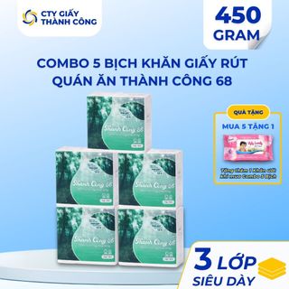 Combo Khăn Giấy Rút Quán Ăn Thành Công 86 450g 100x200mm - Combo Tiện Lợi, Tiết Kiệm