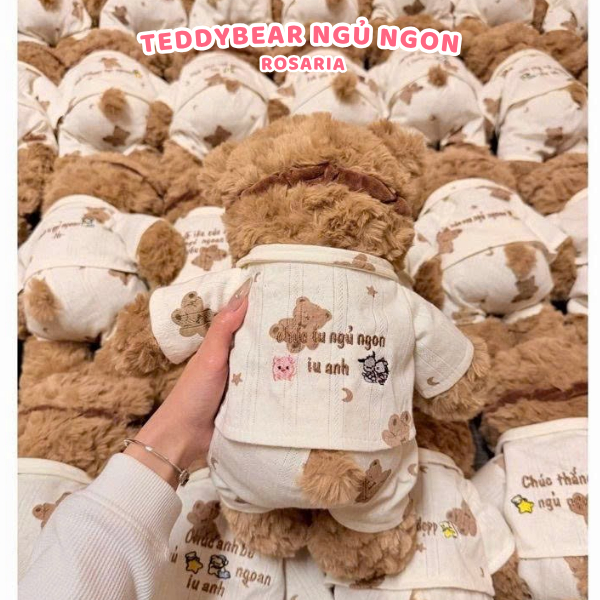 Gấu bông Ryan mặc Pyjama cao cấp, Teddy mặc đồ ngủ làm quà tặng đáng yêu