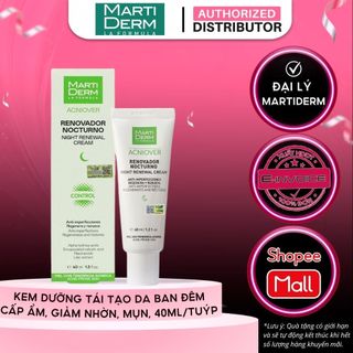 Kem Dưỡng Tái Tạo Ban Đêm MartiDerm Acniover Night Renewal Cream 40ml