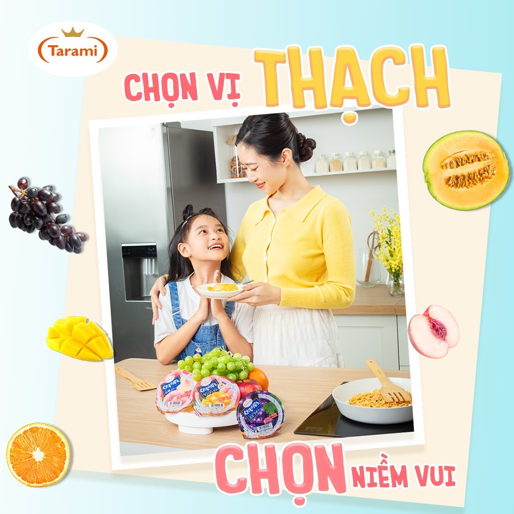 Thạch hũ trái cây TARAMI nhiều hương vị 72g Nhật Bản (quà tặng móc khóa)