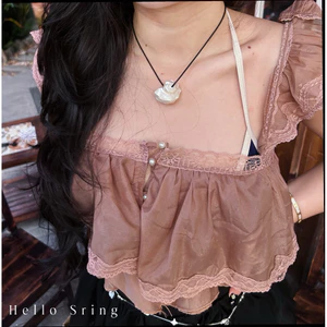 Vòng cổ Ốc Mai cho mùa hè Chocker QUEMEO Dây Chuyền Ốc Unisex