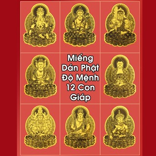Miếng Dán Điện Thoại Phật Bản Mệnh Bát Đại Hộ Mệnh 12 Con Giáp May Mắn Bình An