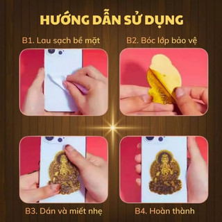 Miếng Dán Điện Thoại Phật Bản Mệnh Bát Đại Hộ Mệnh 12 Con Giáp May Mắn Bình An