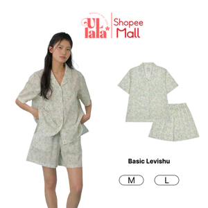 Ullala Pajamas Basic Levishu Bộ ngủ mặc nhà nữ ngắn tay Size M,L