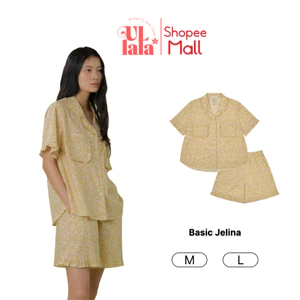 Ullala Pajamas Basic Jelina Bộ ngủ mặc nhà nữ ngắn tay Size M,L