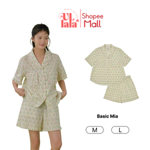 Ullala Pajamas Basic Mia bộ ngủ mặc nhà nữ ngắn tay Size M/L