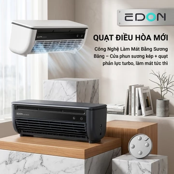Quạt Phun Sương EDON E868 | Quạt Làm Mát Treo Tường Treo Tường | Quạt Điều Hòa Di Động Sạc Điện