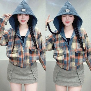 Áo Sơ Mi Nỉ Caro Có Mũ Unisex Form Rộng 2 Túi – HoodieX
