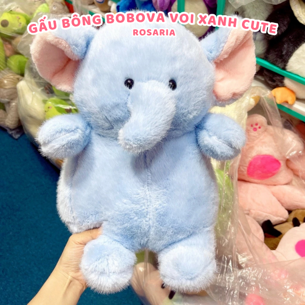 Gấu Bông Bobova Voi Xanh Siêu Mềm Mịn – Quà Tặng Dễ Thương, Ôm Ngủ Cực Êm