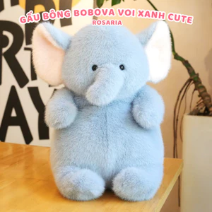 Gấu Bông Bobova Voi Xanh Siêu Mềm Mịn – Quà Tặng Dễ Thương, Ôm Ngủ Cực Êm