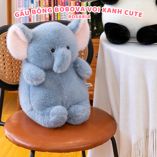 Gấu Bông Bobova Voi Xanh Siêu Mềm Mịn – Quà Tặng Dễ Thương, Ôm Ngủ Cực Êm