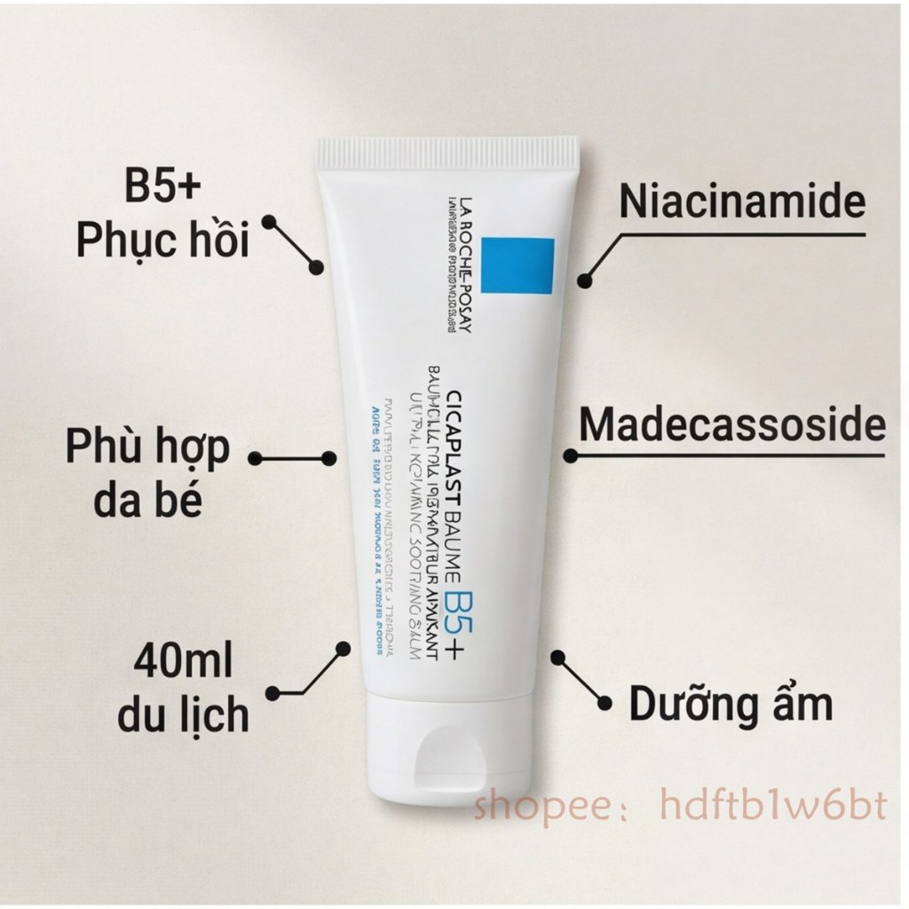 【Còn hàng】La Roche-Posay Cicaplast Baume B5+40ml Kem dưỡng ẩm phục hồi đa năng  giúp phục hồi da sau