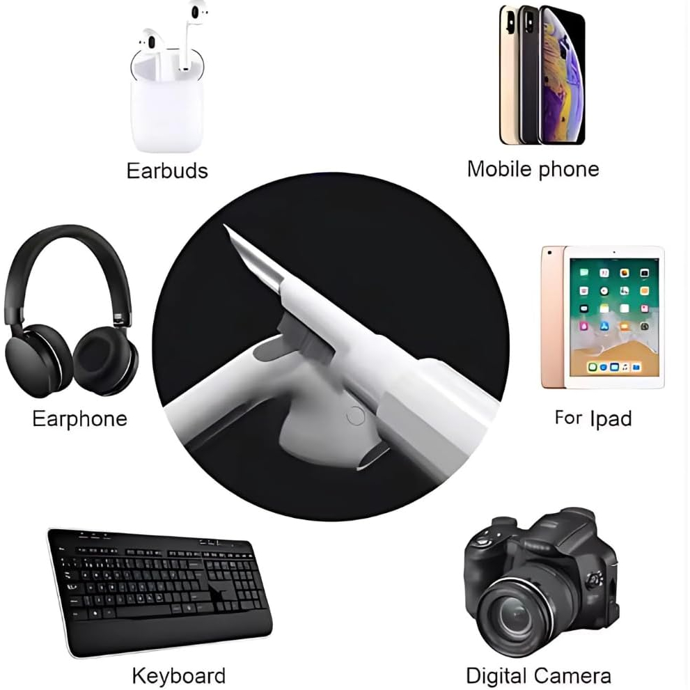 Bút Vệ Sinh Tai Nghe Đa Năng 3in1, Dụng Cụ Vệ Sinh AirPods, Tai Nghe Bluetooth, Bàn Phím, Điện Thoại