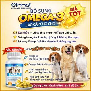 Oimmal Omega-3 EPA DHA + Vitamin E Cho Chó - DẠNG THỨC ĂN | Da Khỏe – Lông Bóng – Giảm Ngứa