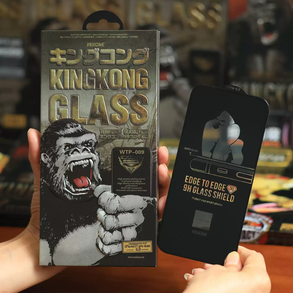 Kính Cường Lực KingKong 3D Full Màn iPhone XR/11/12/13/14/15/16 Pro Max/Plus – 9H Chống Trầy Xước