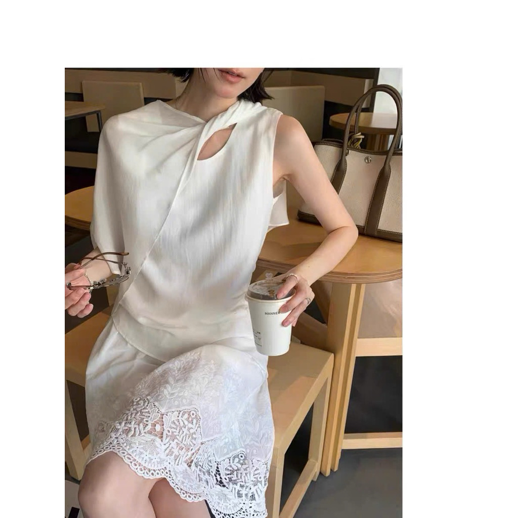 Áo sát nách vạt chéo phối tà ngoài Onni st
