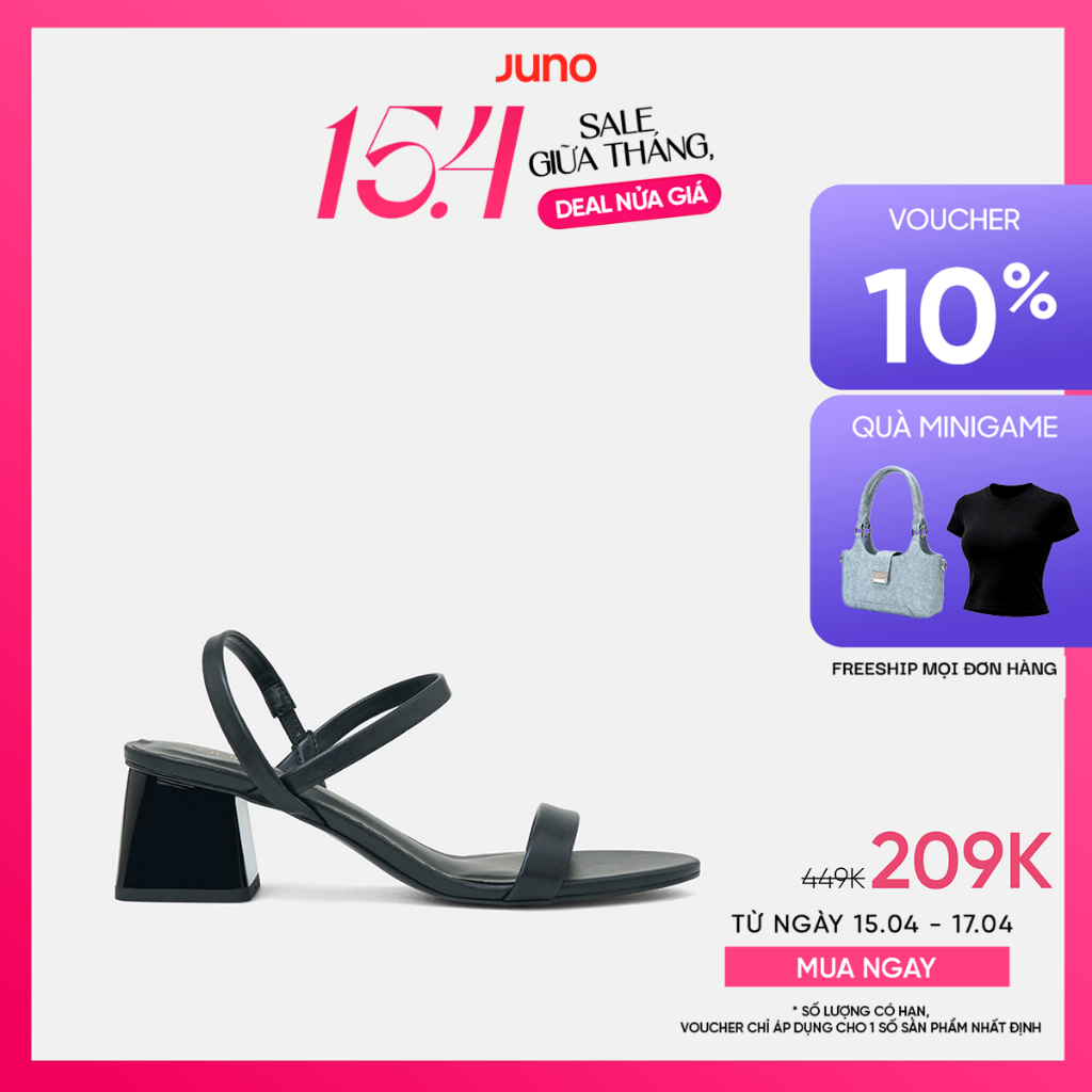 Giày Sandal Nữ 5cm Thời Trang JUNO Gót Thấp Quai Ngang SD05112
