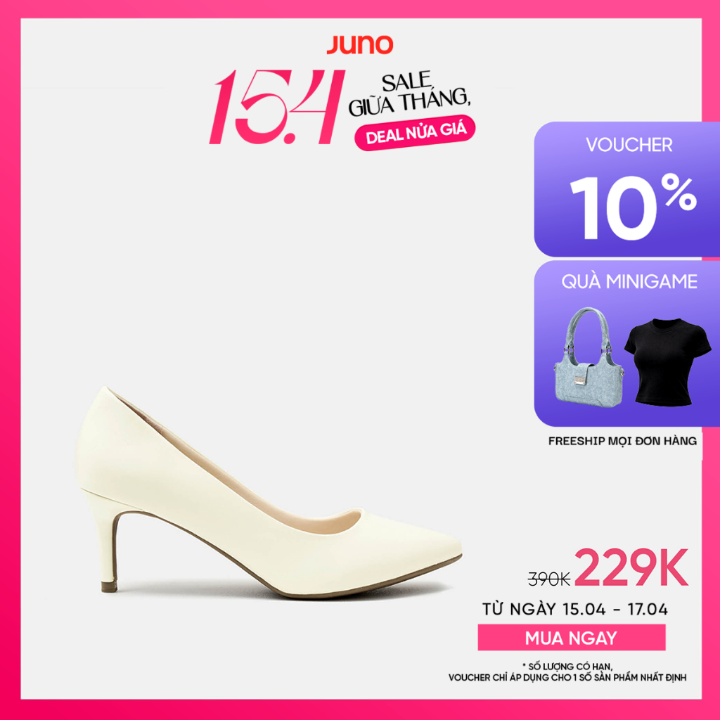 Giày Cao Gót Nữ 7cm Thời Trang JUNO Giày Cao Gót Mũi Nhọn Gót Thanh CG07080