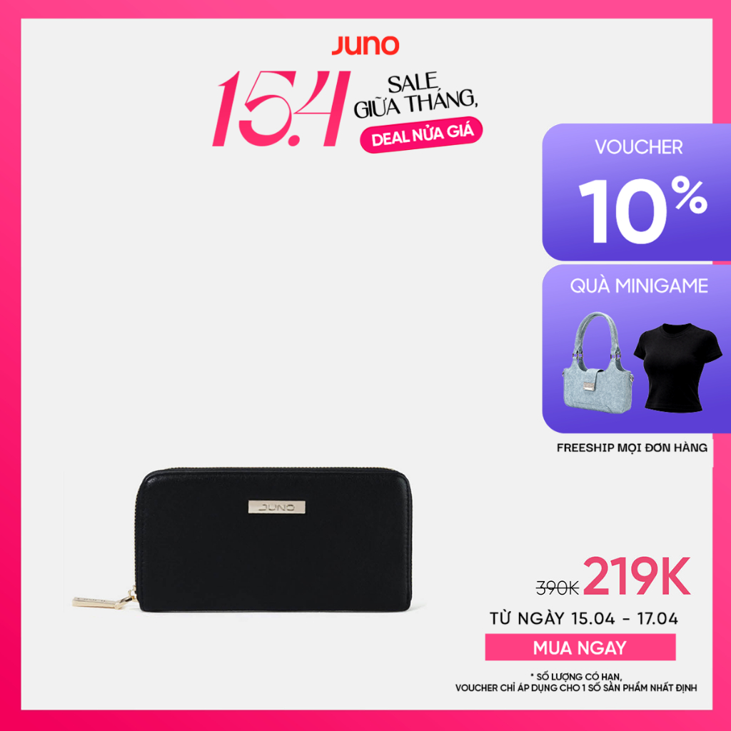 Ví Nữ Cầm Tay Thời Trang JUNO Hoạ Tiết Vân Chìm Thời Trang VI052