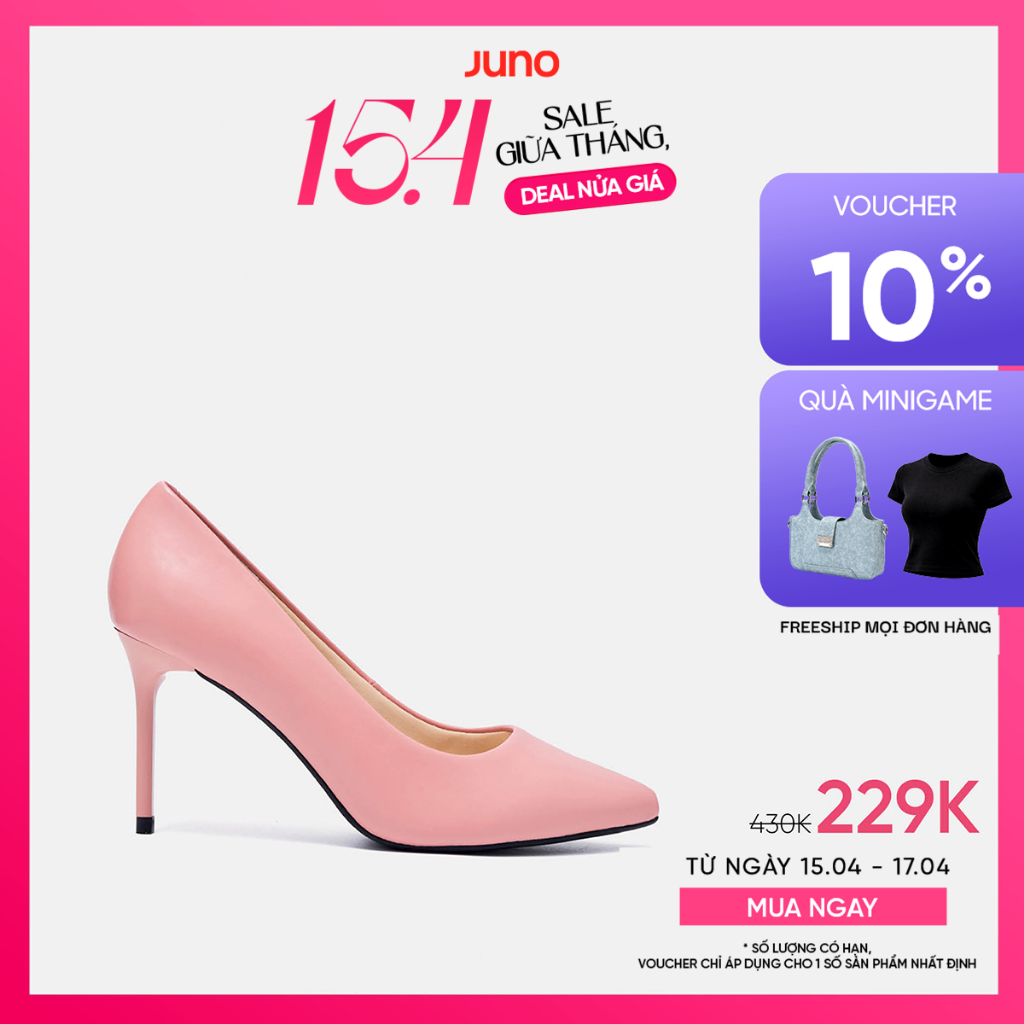 Giày Cao Gót Nữ 9cm Thời Trang JUNO Mũi Nhọn CG09104
