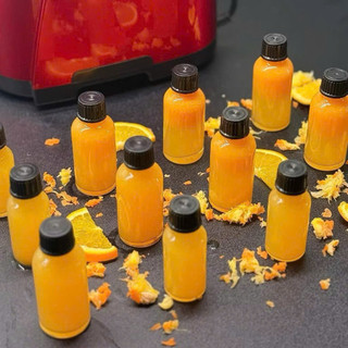 Combo 10 chai thủy tinh đựng gingershot nắp nhựa đen