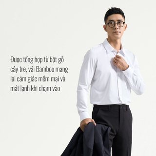 [🔥HOT] Áo Sơ Mi Tay Dài Nam Bamboo Non Iron Form Fitted - Routine 10S26SHL056