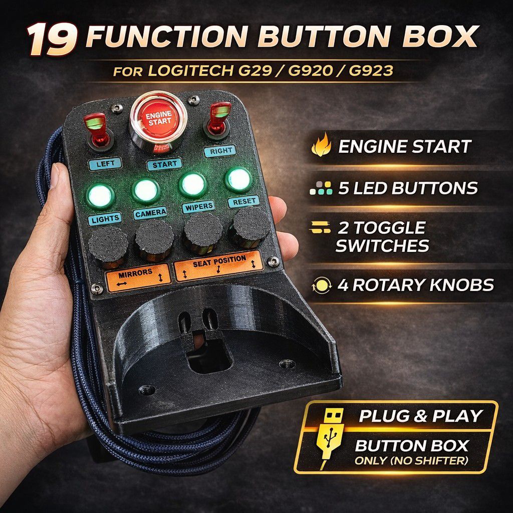 USB Sim Racing Button Box for Logitech G29 G920 G923 DIY Control Panel ...