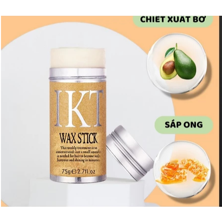 Sáp Vuốt Tóc Con Dạng Thỏi IKT WaxStick Từ Bơ & Sáp Ong Thiên Nhiên Giữ Nếp Tự Nhiên, Không Bết Dính, Sang Trọng