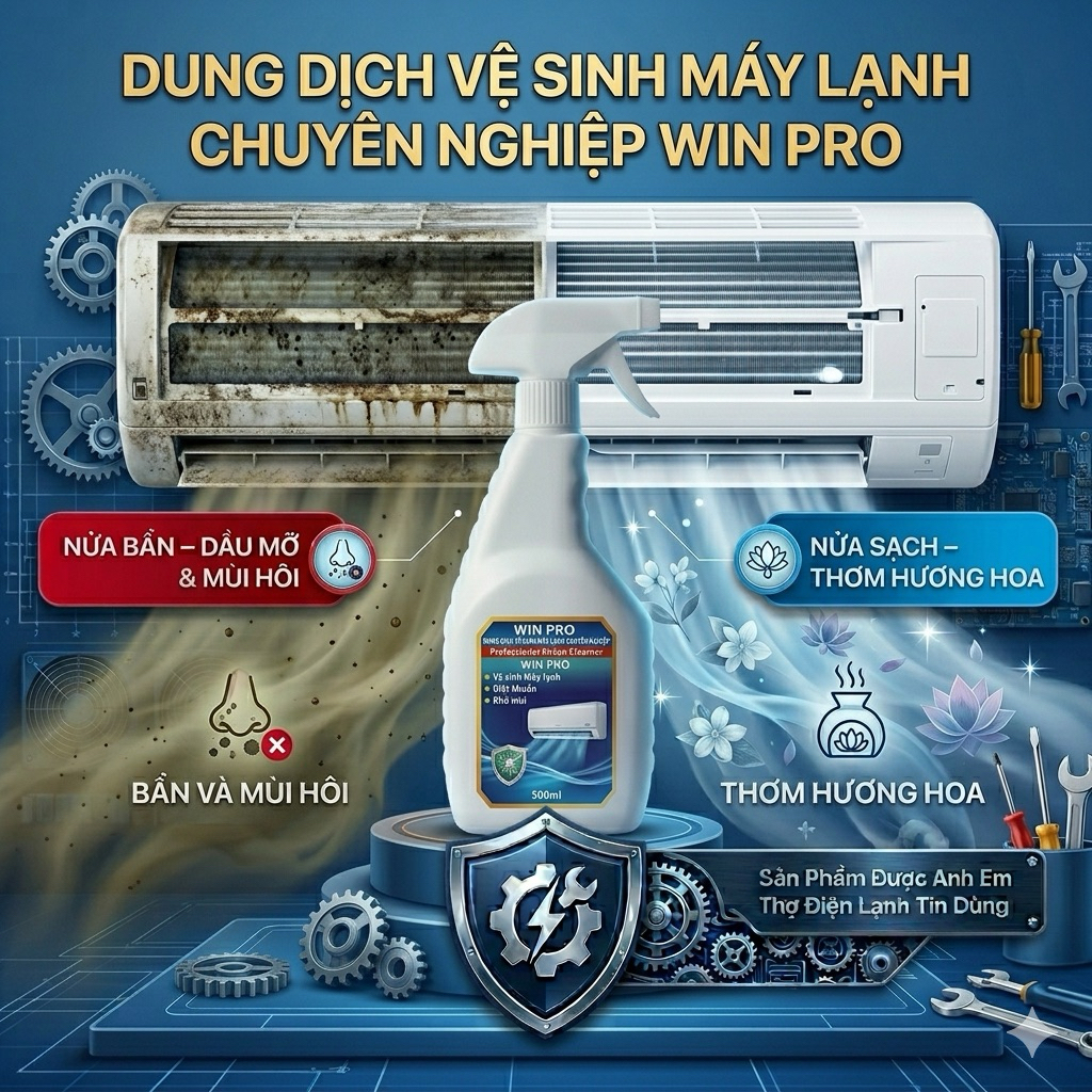 Nước tẩy Winpro+ 500ml chuyên vệ sinh nhà bếp - máy lạnh - máy giặt - tẩy mạnh các vết bẩn - dầu mỡ lâu ngày trên máy