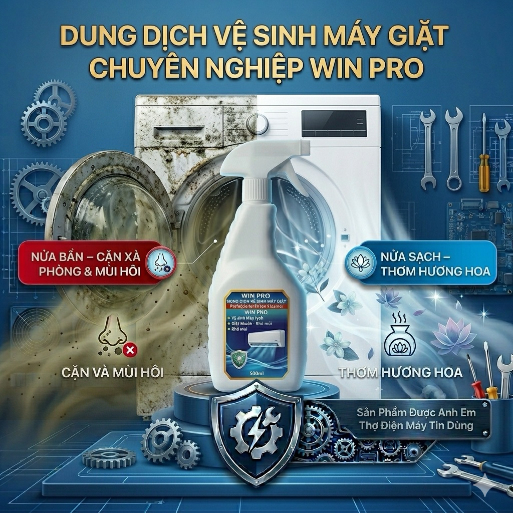 Nước tẩy Winpro+ 500ml chuyên vệ sinh nhà bếp - máy lạnh - máy giặt - tẩy mạnh các vết bẩn - dầu mỡ lâu ngày trên máy