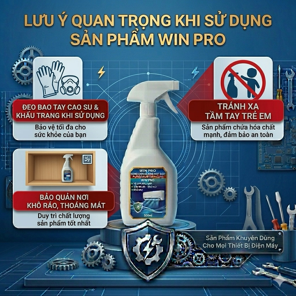 Nước tẩy Winpro+ 500ml chuyên vệ sinh nhà bếp - máy lạnh - máy giặt - tẩy mạnh các vết bẩn - dầu mỡ lâu ngày trên máy
