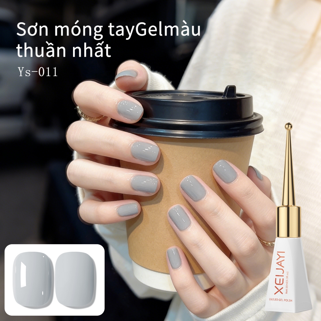XEIJAYI 10ml - Sơn gel móng tay màu xám lạnh cổ điển, phù hợp cho salon và tự làm tại nhà.