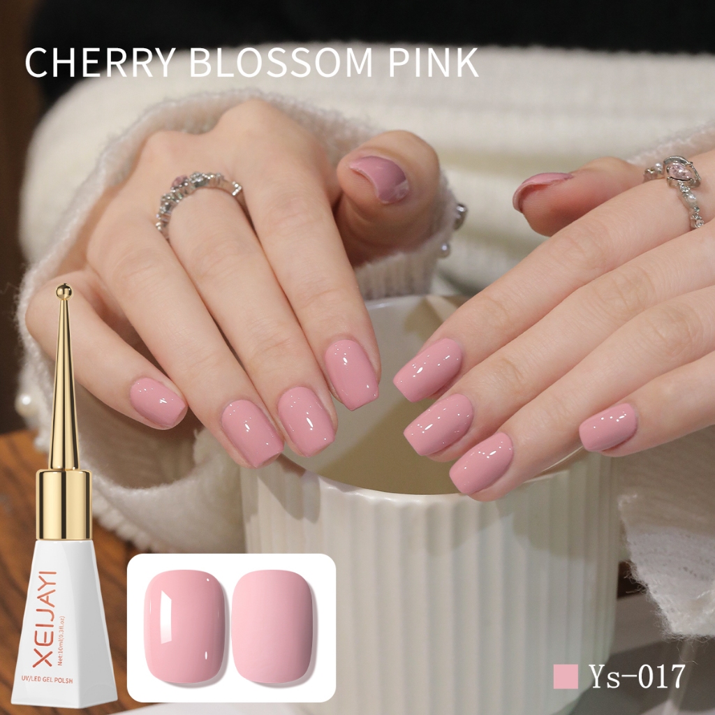 XEIJAYI 10ml - Sơn móng tay gel màu hồng hoa anh đào, chất lượng cao, phù hợp cho mọi mùa.