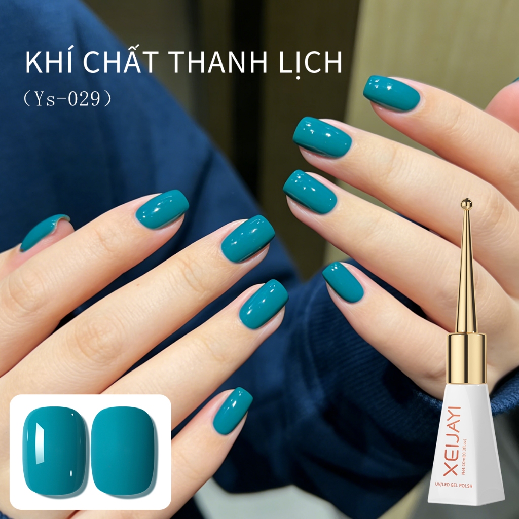 XEIJAYI 10ml - Sơn móng tay dạng gel màu xanh biển sâu mới, bền màu và thích hợp cho việc làm móng.