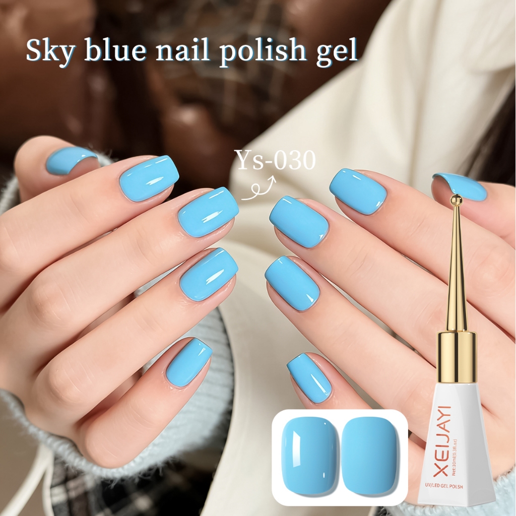 XEIJAYI 10ml - Sơn móng tay dạng gel màu xanh da trời đơn giản, phù hợp cho mọi mùa.