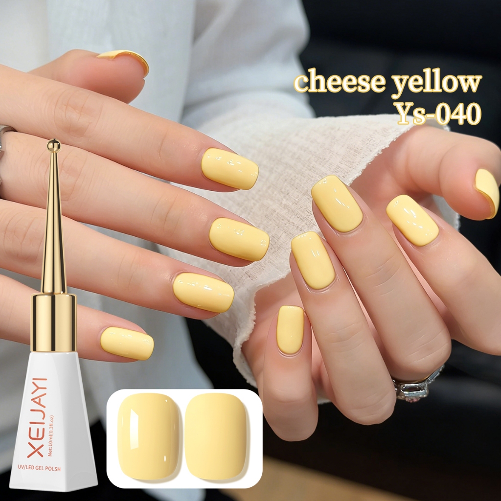 XEIJAYI 10ml - Sơn móng tay dạng gel màu vàng kem tươi tắn, dễ thương, hoàn hảo cho mùa hè.